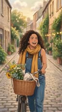 a person painted as a cozy anime film frame
